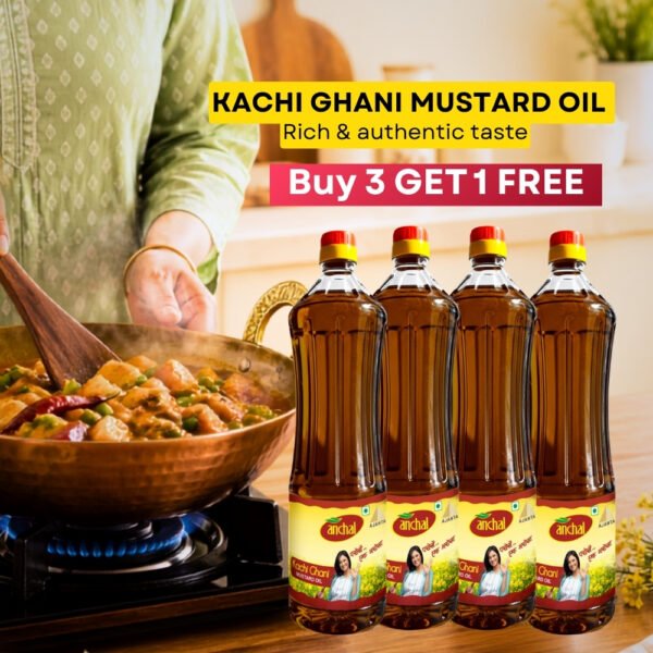 Buy Anchal Kachi Ghani Mustard Oil buy 3 get 1 free